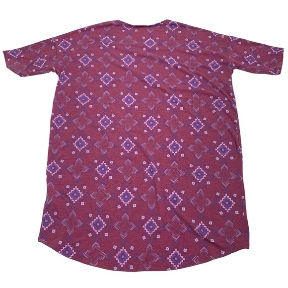 LuLaRoe S Women's Geometric Patterned High-Low Hem Irma Tunic Top Pink - Picture 6 of 6